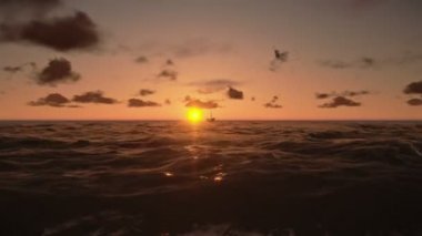 gün batımı deniz glitter