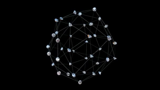 Diamenty kształt atomu, przeciwko czarny — Wideo stockowe