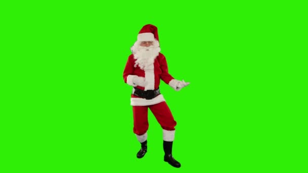 Weihnachtsmann tanzt vereinzelt — Stockvideo