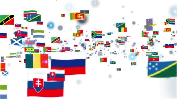 Flags of the World flying — Stock Video