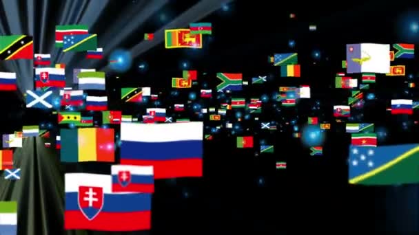Flagi świata — Wideo stockowe