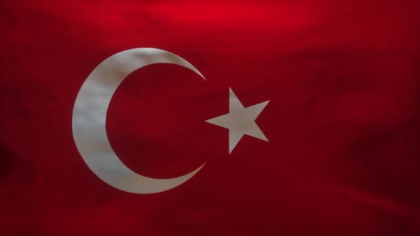 Animación Bandera Turquía Que Rasga Pantalla Verde Chromakey — Vídeo de stock