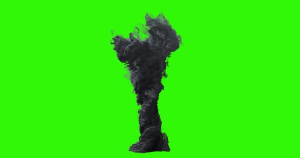 Большой Дым Торандо Создается Исчезает Зеленый Экран Chromakey — стоковое видео