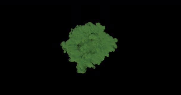 Green Shockwave Transition Вид Сверху Черный Фон — стоковое видео