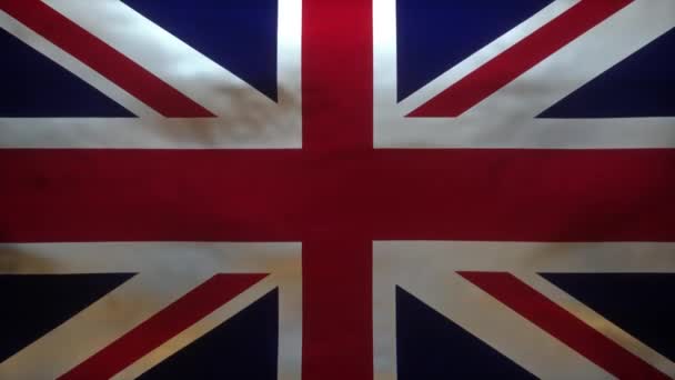 コロナウイルスCovid19アルファチャンネルの正確なモデルを明らかにするためにリッピングされている英国国旗 — ストック動画