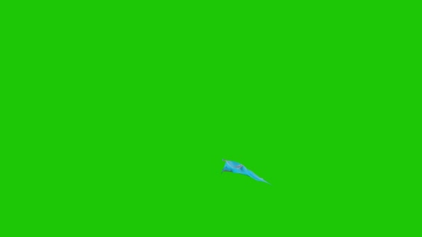 Kék Hullám Selyem Ruha Repül Levegőben Zöld Képernyő Chromakey Mov — Stock videók
