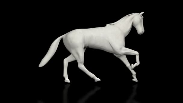 Paper Horse Running Seamless Loop Luma Matte Attached — Video Stock