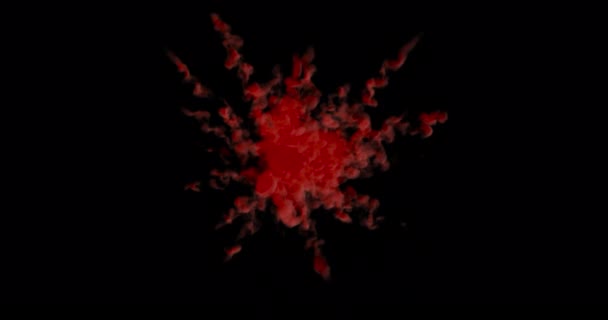 Red Powder Dust Eplosion Alpha Channel — Stockvideo