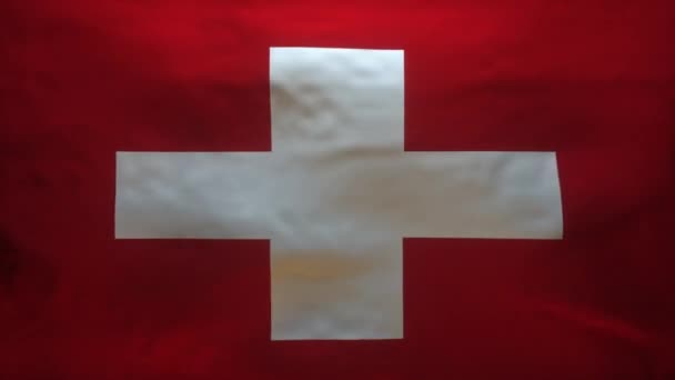 Animation Switzerland Flag Being Ripped Green Screen Chromakey — 图库视频影像
