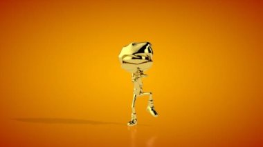 Altın çocuk Gangnam dansı yapıyor, kusursuz döngü, turuncu stüdyo