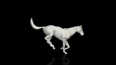 Kağıt at koşuyor ve zıplıyor, kusursuz döngü, Luma Matte takılı.