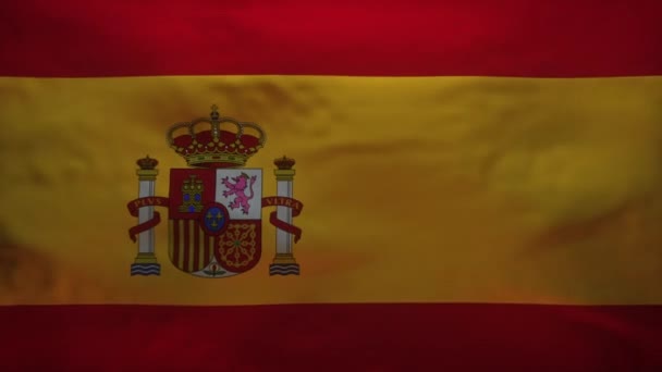 Animering Spanien Flagga Som Rippas Mot Vitt — Stockvideo