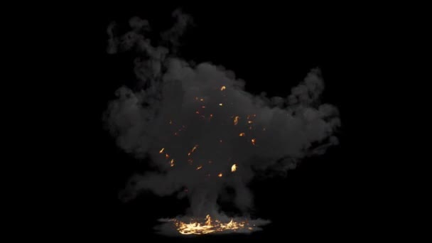 Explosión Aceite Grande Aislada Luma Mate Adjunta — Vídeos de Stock