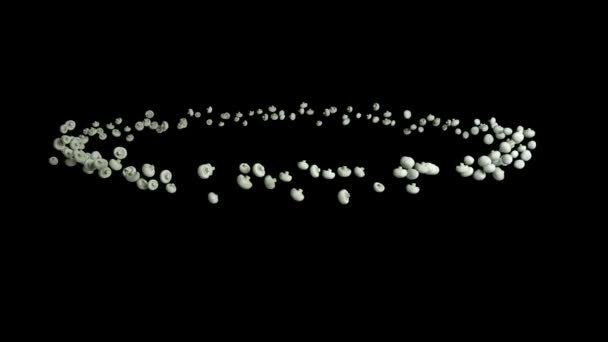 Beyaz Mantar Daireler Çiziyor Kusursuz Döngü Luma Matte Eklenmiş — Stok video