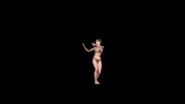 Όμορφη Γυναίκα Που Χορεύει Σάλσα Ενάντια Στους Μαύρους — Αρχείο Βίντεο