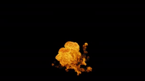 Oil Fireball Explosie Met Zware Rook Alpha Channel — Stockvideo