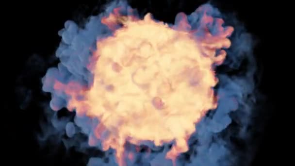 Duman Ateş Kaynıyor Üst Görünüm Kusursuz Döngü Luma Matte Ataşe — Stok video