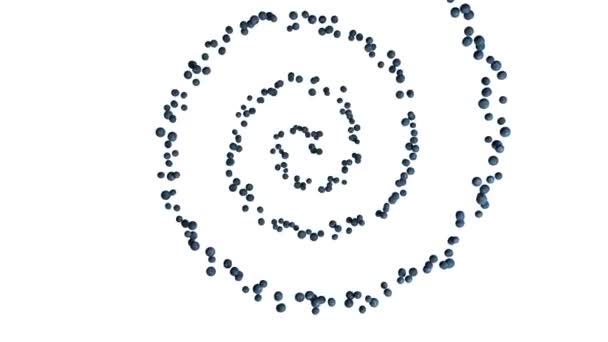 蓝莓果螺旋形飞行 上视图 无缝回旋 — 图库视频影像
