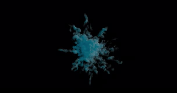 Eplosión Polvo Azul Alpha Channel — Vídeo de stock
