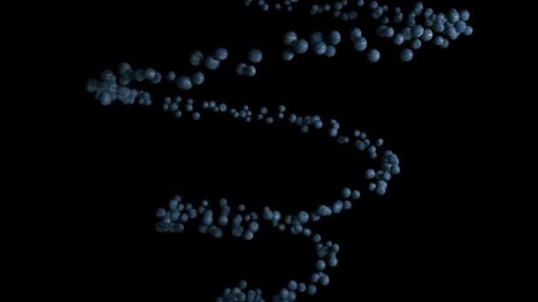 Blueberry Fruit Flying Helix Shape Seamless Loop Luma Matte Attached — Vídeo de stock