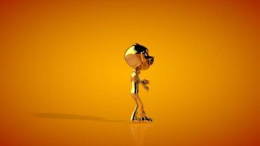 Altın çocuk salsa piruet dansı kusursuz döngü, turuncu stüdyo, Luma Matte