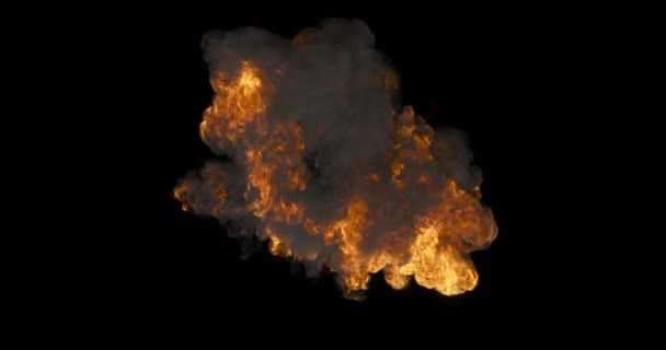 Grande Explosão Isolada Vista Superior Luma Matte Anexado — Vídeo de Stock