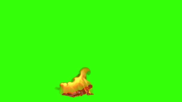 Soldier Fire Crawling Agony Side View Green Screen Chromakey — стоковое видео