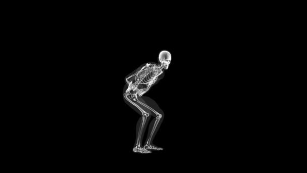 Röntgenbild Des Menschlichen Körpers Und Skeletts Schmerz Schleife Des Stomacks — Stockvideo