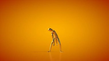 Komik altın manken robot dansı, kusursuz döngü, Luma Matte takılı