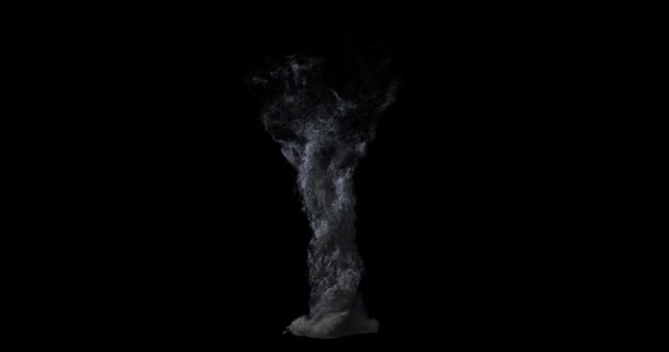 Large Torando Getting Created Fading Black Background — Stok Video