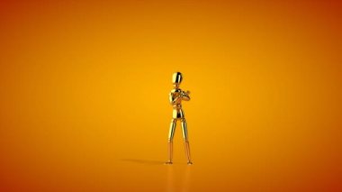 Komik altın manken dans eden makarna, kusursuz döngü, Luma Matte takılı