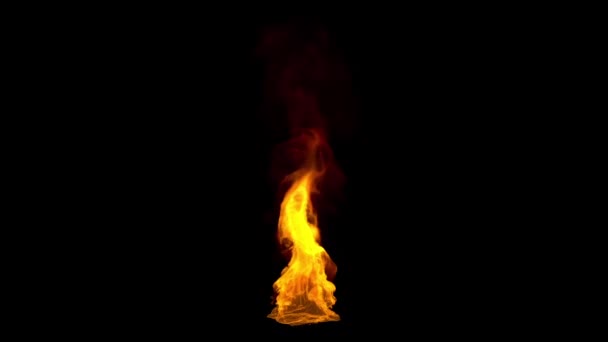 Nahaufnahme Von Feuerflammen Luma Matte Angebracht — Stockvideo