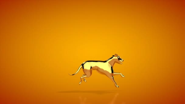 Golden Retriever Fut Zökkenőmentes Hurok Narancssárga Stúdió Luma Matte Csatolt — Stock videók