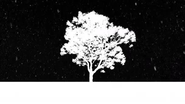 Tree Life Winter Silhouette — Wideo stockowe