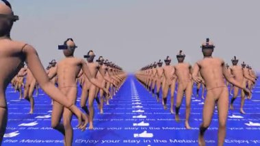 A group of zombie like people living in the metaverse, Luma Matte