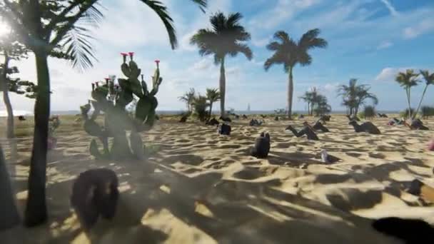 Casual People Heads Sand Unwilling Recognize Problem — Αρχείο Βίντεο