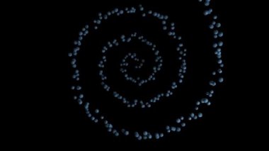 Blueberry fruit flying in helix shape, upper view, seamless loop, Luma Matte attached