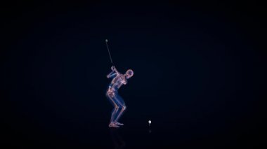 İnsan X-ışını vücut ve iskeleti, Golf Vuruşu