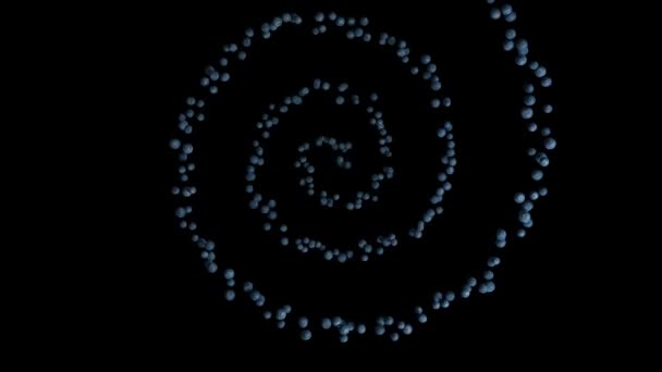 蓝莓果螺旋形飞行 上视图 无缝循环 阿尔法通道 — 图库视频影像
