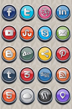 20 social classic icon v2.0 clipart