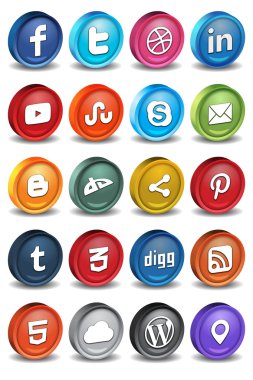 Social 3d icons 2.0 clipart