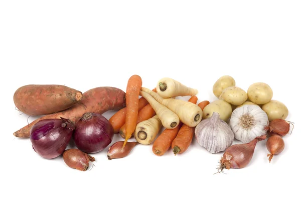 Root Vegetables Isolated on White — Stock Photo, Image