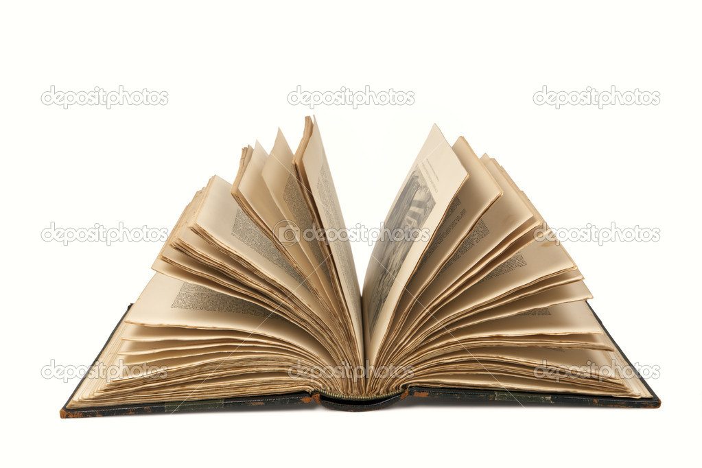 Open Old Book with Clipping Path