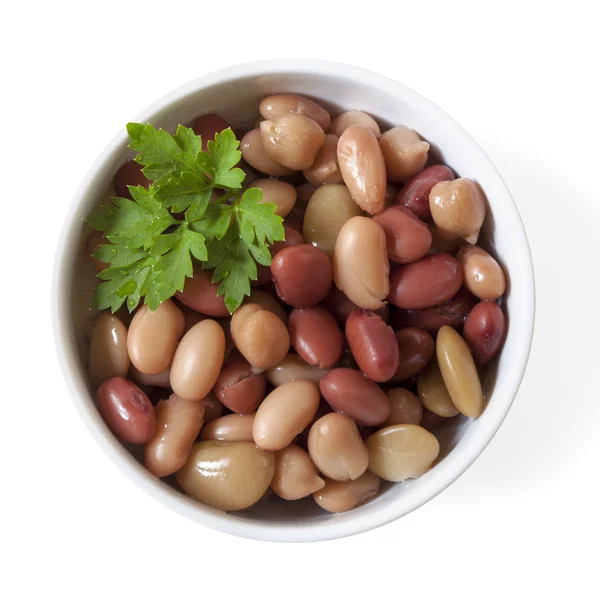 Three Bean Mix in Bowl Isolated — Stock Photo, Image