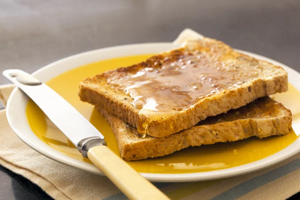 Toast with Honey — Stock Photo, Image