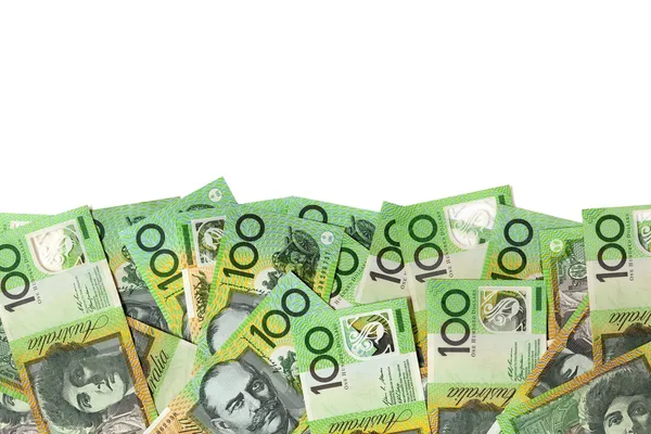 Frontera de dinero australiana sobre blanco — Foto de Stock