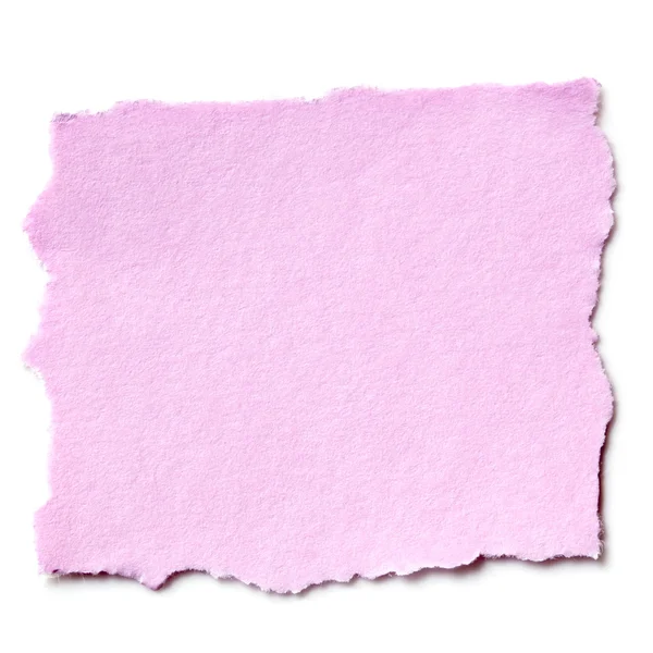 Roztržené růžový papír izolované — Stock fotografie
