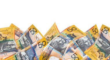Australian Money Border over White clipart
