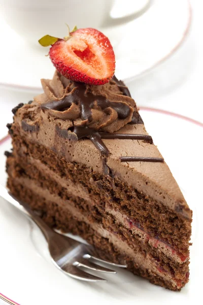 Chocolate Cake with Coffee — Stock Photo, Image