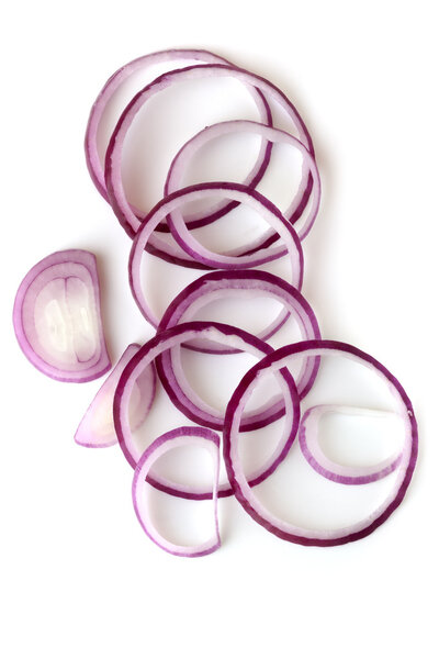 Red Onion Rings Isolated